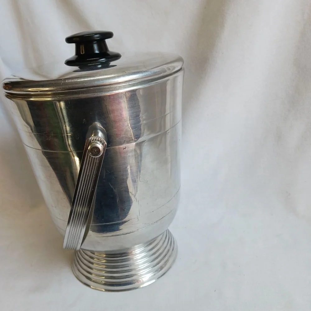 MCM Nasco Italy Aluminum Ice Bucket Double Walled Vintage